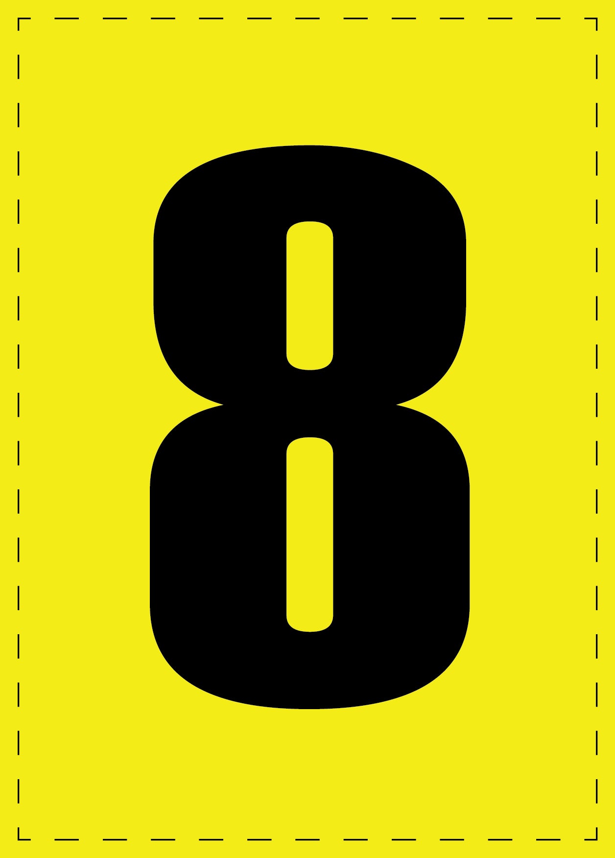 Letter 8 zelfklevende letters en cijferstickers zwart lettertype gele achtergrond ES-NPVC-8-3