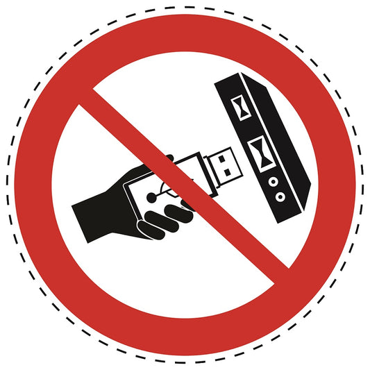 1 stuk Verbodssticker "USB niet verwijderen" van PVC-kunststof, ES-SI20500