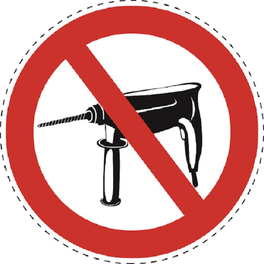 1 stuk Verbodssticker "Veiligheidsbord niet boren" van PVC-kunststof, ES-SI22000