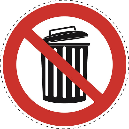 1 stuk Verbodssticker "Niet gooien" van PVC-kunststof, ES-SI22500