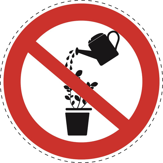 1 stuk Verbodssticker "Geen planten water geven" gemaakt van PVC-kunststof, ES-SI22800