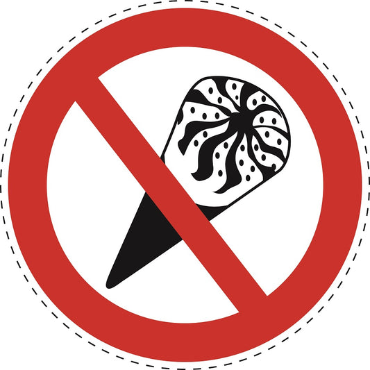 1 stuk Verbodssticker "Geen ijs toegestaan" gemaakt van PVC-kunststof, ES-SI26100