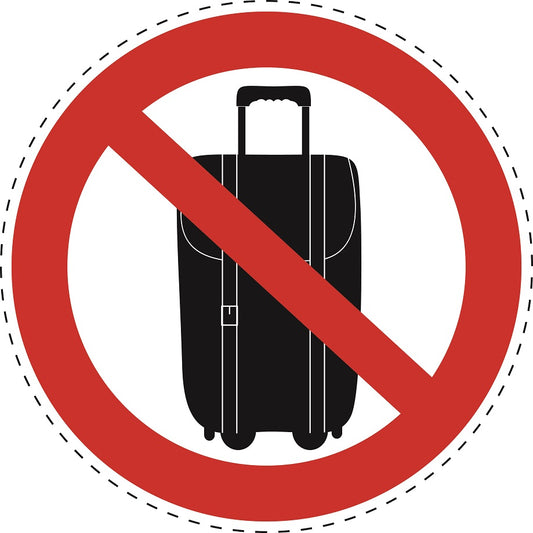 1 stuk Verbodssticker "Geen tas/bagage toegestaan" gemaakt van PVC-kunststof, ES-SI26300