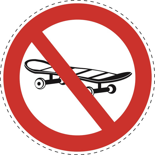 1 stuk Verbodssticker "Geen skateboarden" gemaakt van PVC-kunststof, ES-SI26500