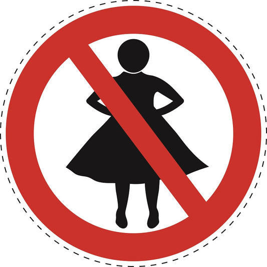 1 stuk Verbodssticker  "Geen vrouwen toegestaan" gemaakt van PVC-kunststof, ES-SI27300