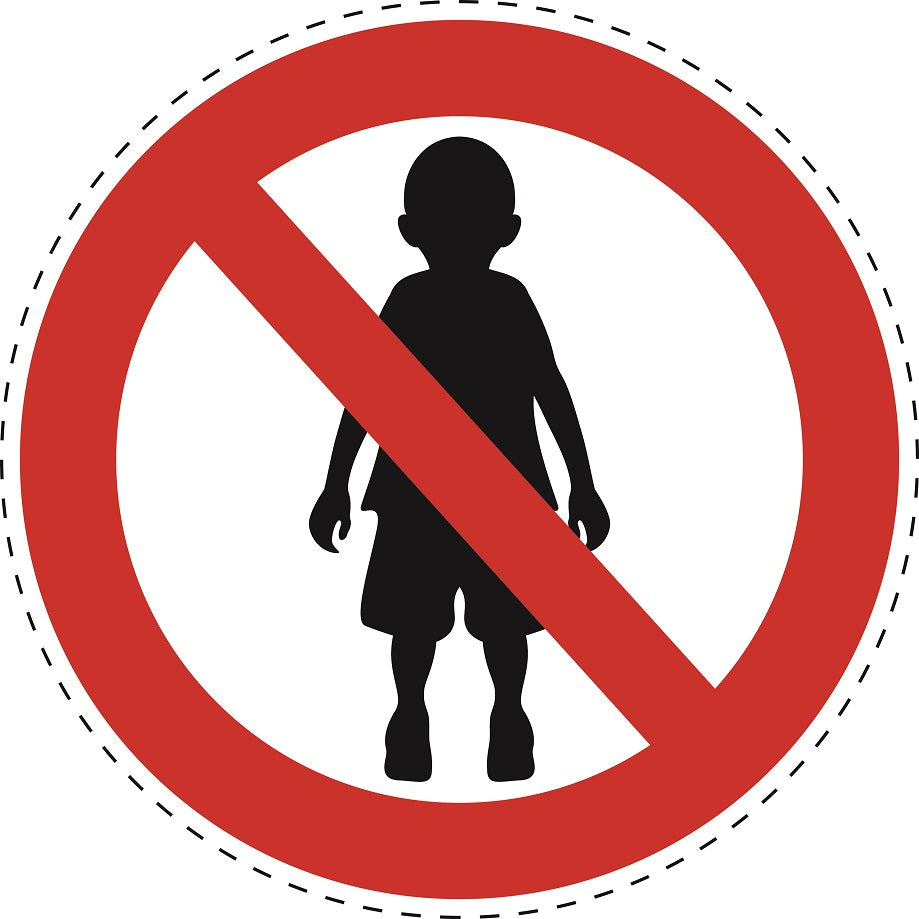 1 stuk Verbodssticker "Geen kinderen toegestaan" gemaakt van PVC-kunststof, ES-SI27500