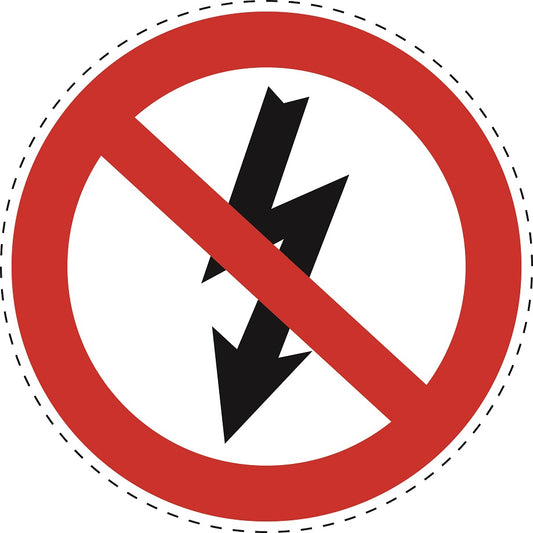 1 stuk Verbodssticker "Geen hoogspanningsgevarenbord" gemaakt van PVC-kunststof, ES-SI28900