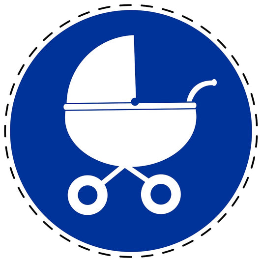 Gebodenstickers "Kinderwagen/wandelwagen" gemaakt van PVC-kunststof, ES-SIM1900