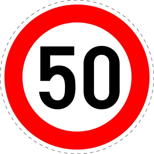 1 Stuk verkeersbord "Maximumsnelheid 50 km/u" – 20-70 cm – EW-Verk-274-55