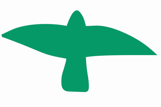 Vogelbeschermingssticker 10-50 cm EW-VOG-10-54, donkergroene kleur, gemaakt van weerbestendig kunststof.