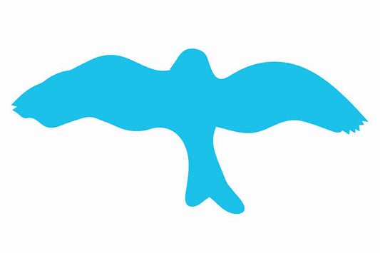 Vogelbeschermingssticker 10-50 cm EW-VOG-30-50, lichtblauwe kleur, gemaakt van weerbestendig kunststof.