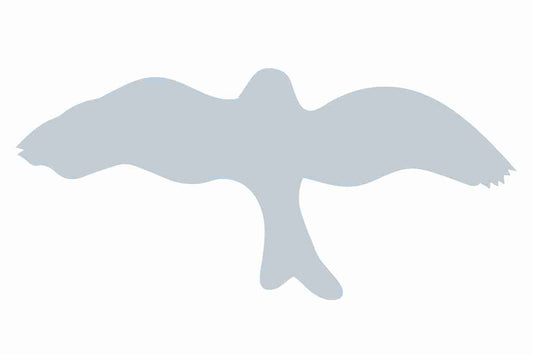 Vogelbeschermingssticker 10-50 cm EW-VOG-30-SIM, mat zilver, gemaakt van weerbestendig kunststof.