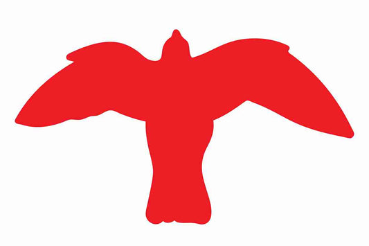 Vogelbeschermingssticker 60-100 cm EW-VOG-50-14, rode kleur, gemaakt van weerbestendig kunststof.