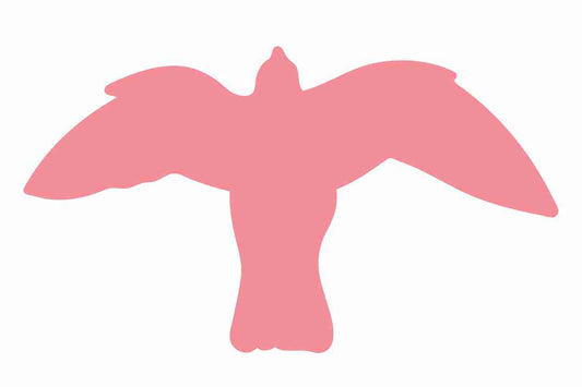 Vogelbeschermingssticker 60-100 cm EW-VOG-50-21, lichtroze kleur, gemaakt van weerbestendig kunststof.