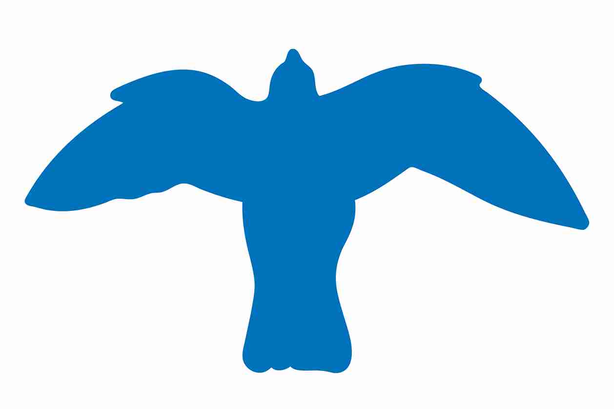 Vogelbeschermingssticker 60-100 cm EW-VOG-50-44, donkerblauwe kleur, gemaakt van weerbestendig kunststof.