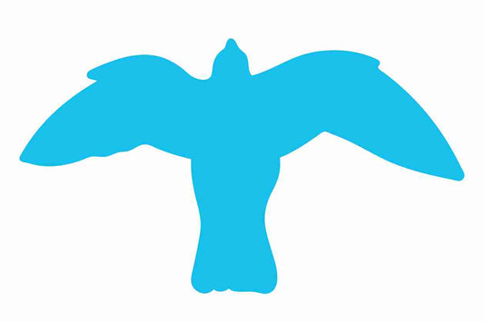 Vogelbeschermingssticker 10-50 cm EW-VOG-50-50, lichtblauwe kleur, gemaakt van weerbestendig kunststof.