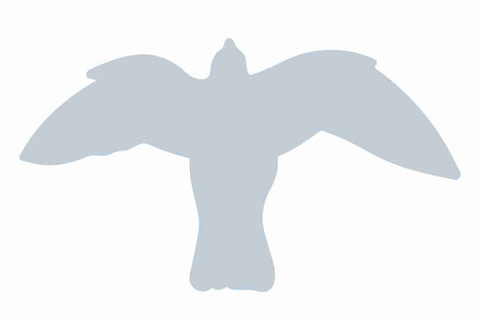 Vogelbeschermingssticker 60-100 cm EW-VOG-50-SIM, mat zilver, gemaakt van weerbestendig kunststof.