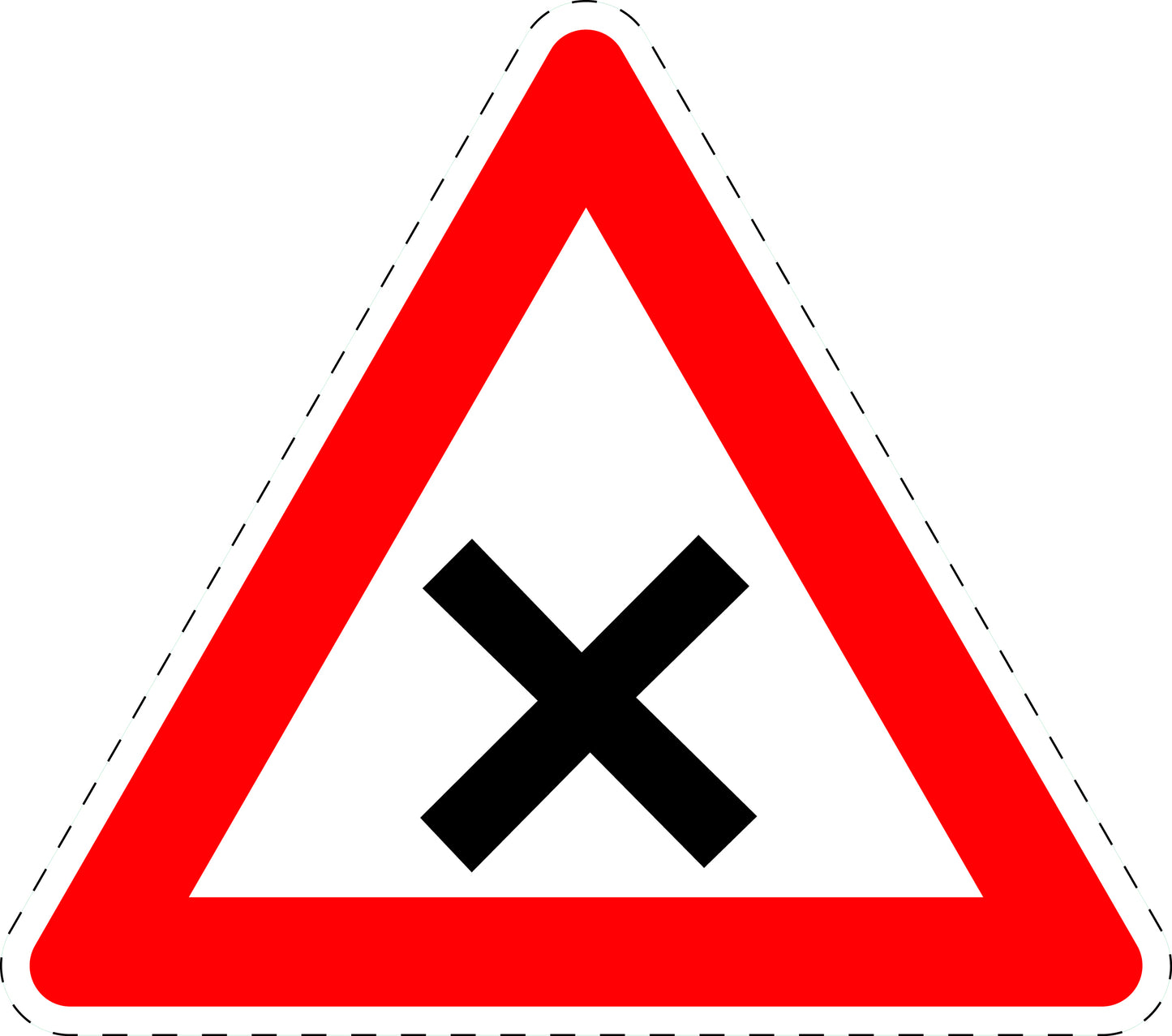 1 stuk verkeersbord "Kruispunt waar voorrang van rechts geldt" 2–15 cm EW-Verk-102