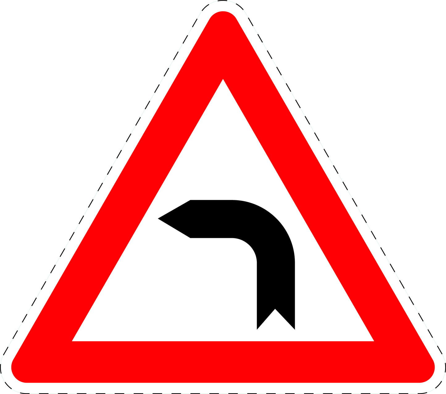 1 stuk verkeersbord "Linkerbocht" 20–70 cm EW-Verk-103-10