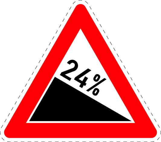 1 Stuk verkeersbord "Daling 24%" 20–70 cm EW-Verk-108-70