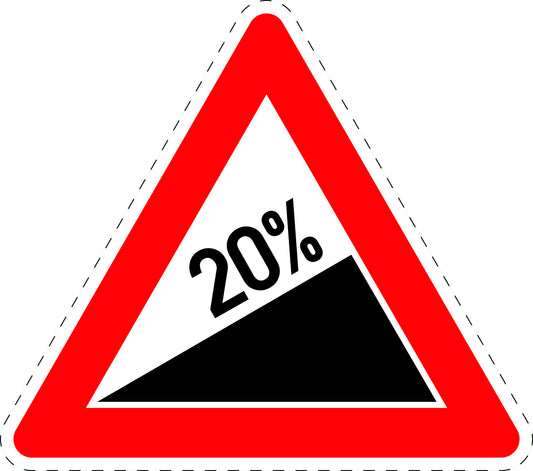 1 Stuk verkeersbord "Stijging 20%" 20–70 cm EW-Verk-110-66