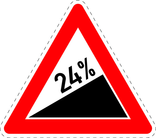 1 Stuk verkeersbord "Stijging 24%" 2–15 cm EW-Verk-110-70
