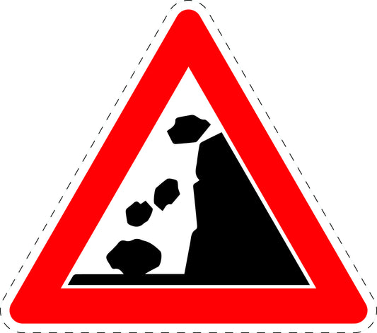 1 Stuk verkeersbord "Vallende stenen van links" 2–15 cm EW-Verk-115-10