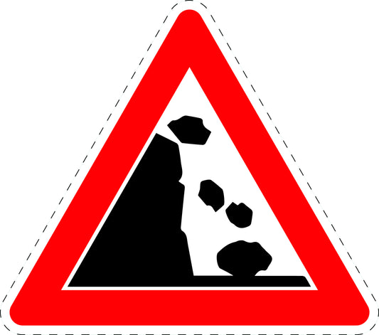 1 Stuk verkeersbord "Vallende stenen van rechts" 2–15 cm EW-Verk-115-20