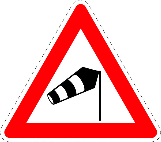 1 Stuk verkeersbord "Zijwind van rechts" 2–15 cm EW-Verk-117-10