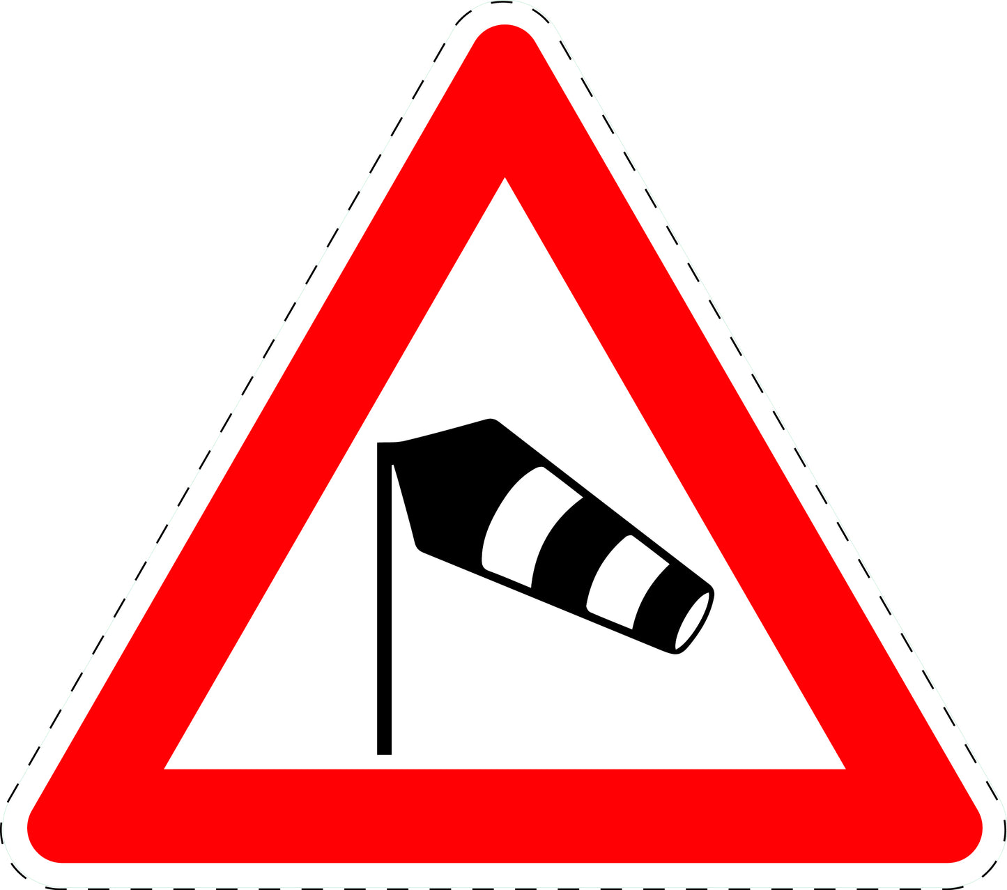 1 Stuk verkeersbord "Zijwind van links" 2–15 cm EW-Verk-117-20