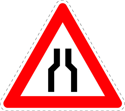 1 Stuk verkeersbord "Wegversmalling" 2–15 cm EW-Verk-120