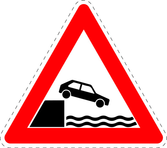 1 Stuk verkeersbord "Waterkant" 2–15 cm EW-Verk-129