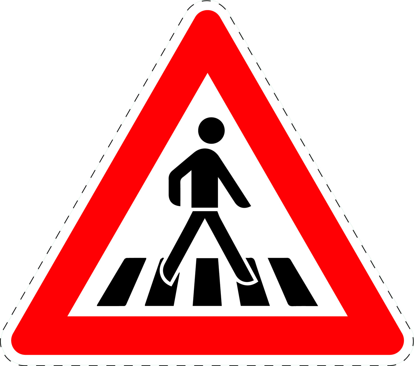 1 stuk verkeersbord "Voetgangersoversteekplaats – plaatsing links" 20–70 cm – EW-Verk-134-20