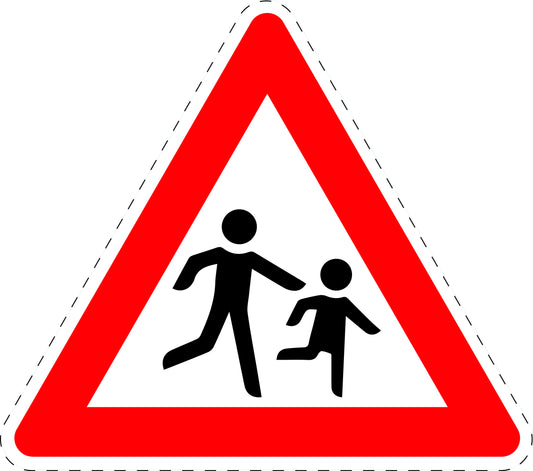 1 stuk verkeersbord "Kinderen – plaatsing links" 20–70 cm – EW-Verk-136-20