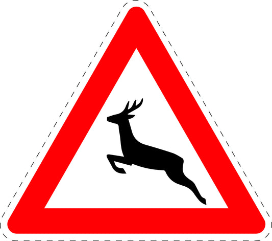 1 stuk verkeersbord "Overstekend wild (plaatsing rechts)" 20–70 cm EW-Verk-142-10
