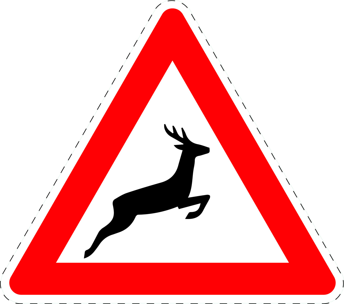 1 stuk verkeersbord "Overstekend wild (plaatsing links)" 20–70 cm EW-Verk-142-20