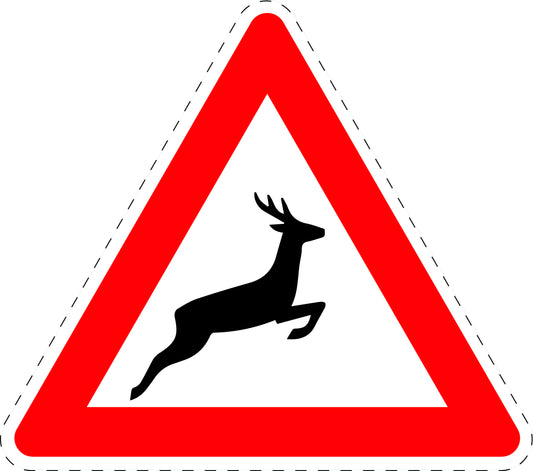 1 stuk verkeersbord "Overstekend wild (plaatsing links)" 20–70 cm EW-Verk-142-20