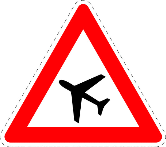 1 stuk verkeersbord "Laagvliegende vliegtuigen (plaatsing rechts)" 20-70 cm EW-Verk-144-10