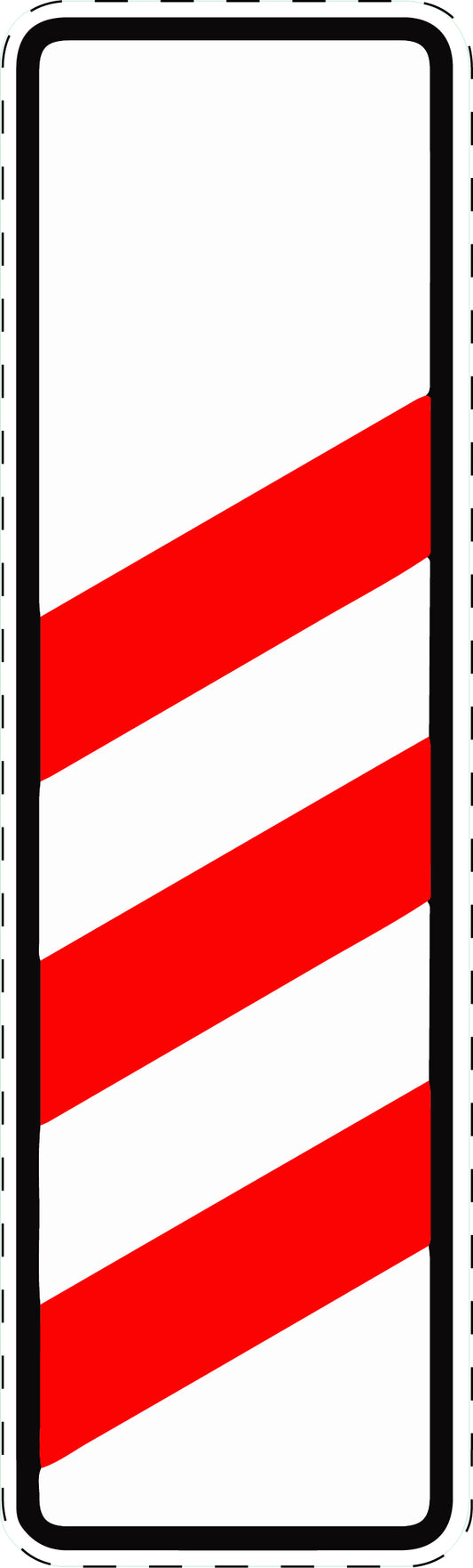1 stuk verkeersbord "Drie-strepen waarschuwingbaken zonder afstandsaanduiding (plaatsing rechts)" 2–15 cm EW-Verk-157-10