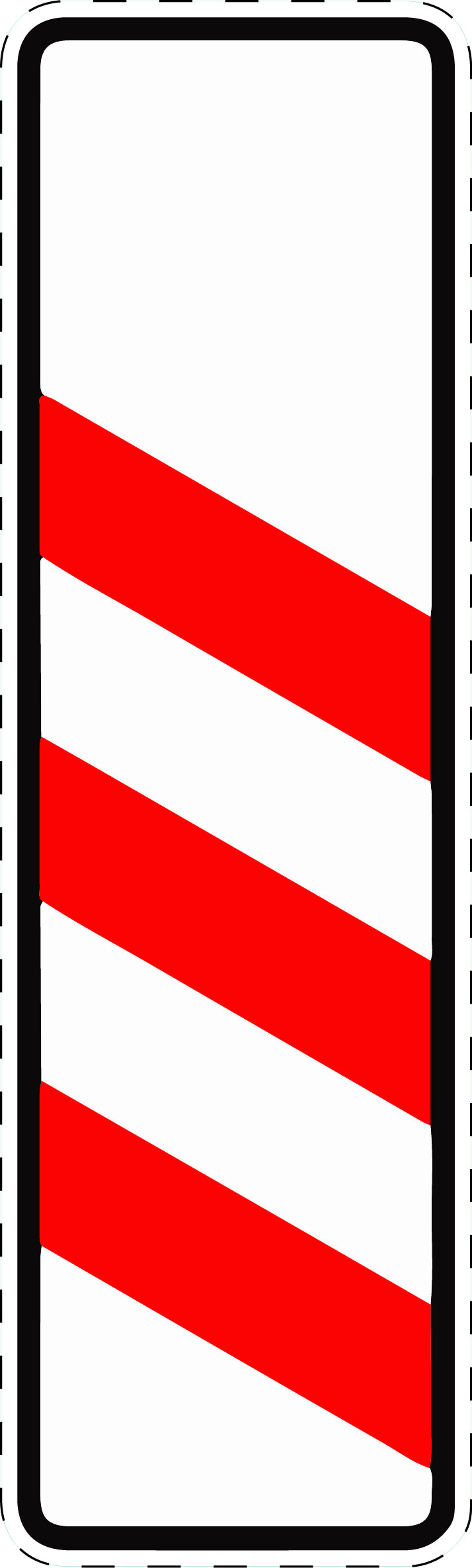 1 stuk verkeersbord "Drie-strepen waarschuwingbaken zonder afstandsaanduiding (plaatsing links)" 20–70 cm EW-Verk-157-20