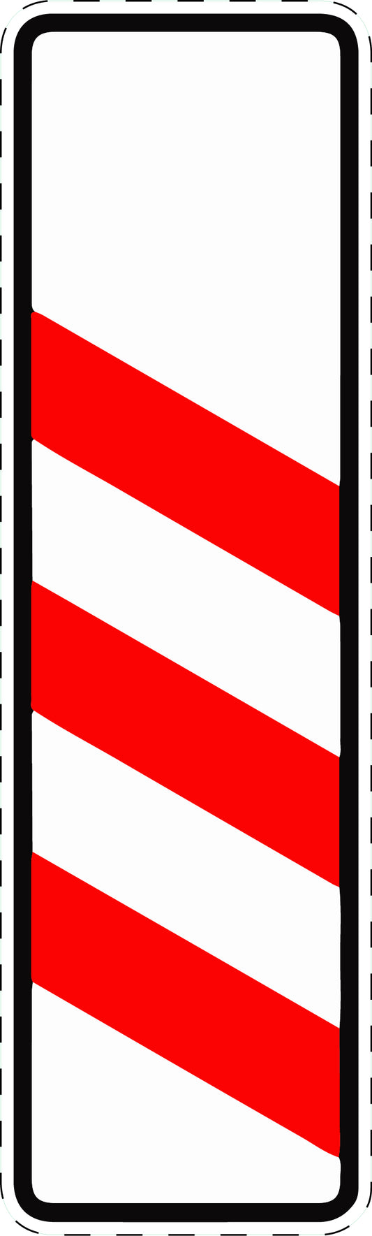 1 stuk verkeersbord "Drie-strepen waarschuwingbaken zonder afstandsaanduiding (plaatsing links)" 2–15 cm EW-Verk-157-20