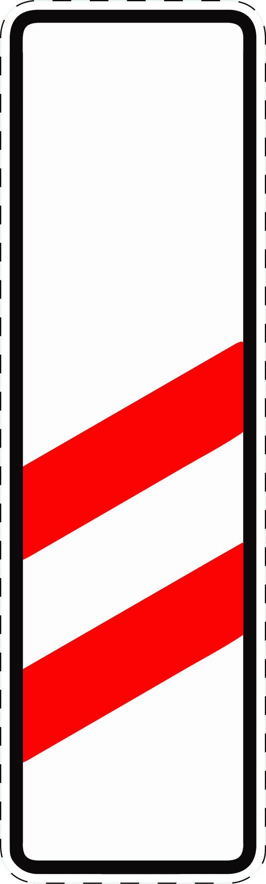 1 stuk verkeersbord "Twee-strepen waarschuwingbaken zonder afstandsaanduiding (plaatsing rechts)" 20–70 cm EW-Verk-159-10