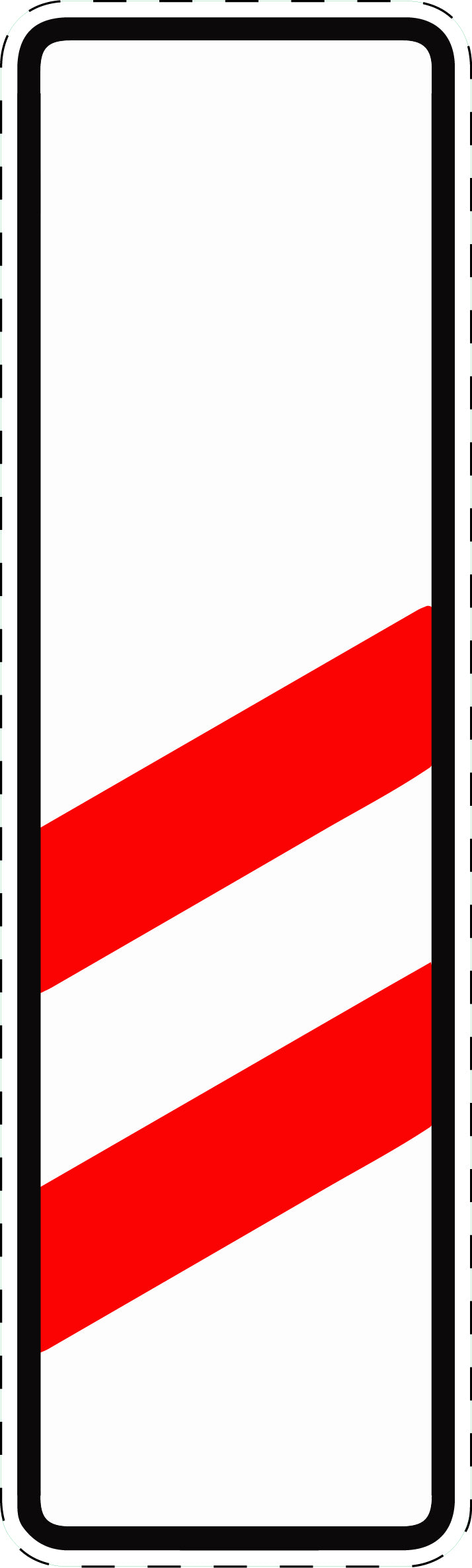 1 stuk verkeersbord "Twee-strepen waarschuwingbaken zonder afstandsaanduiding (plaatsing rechts)" 2–15 cm EW-Verk-159-10