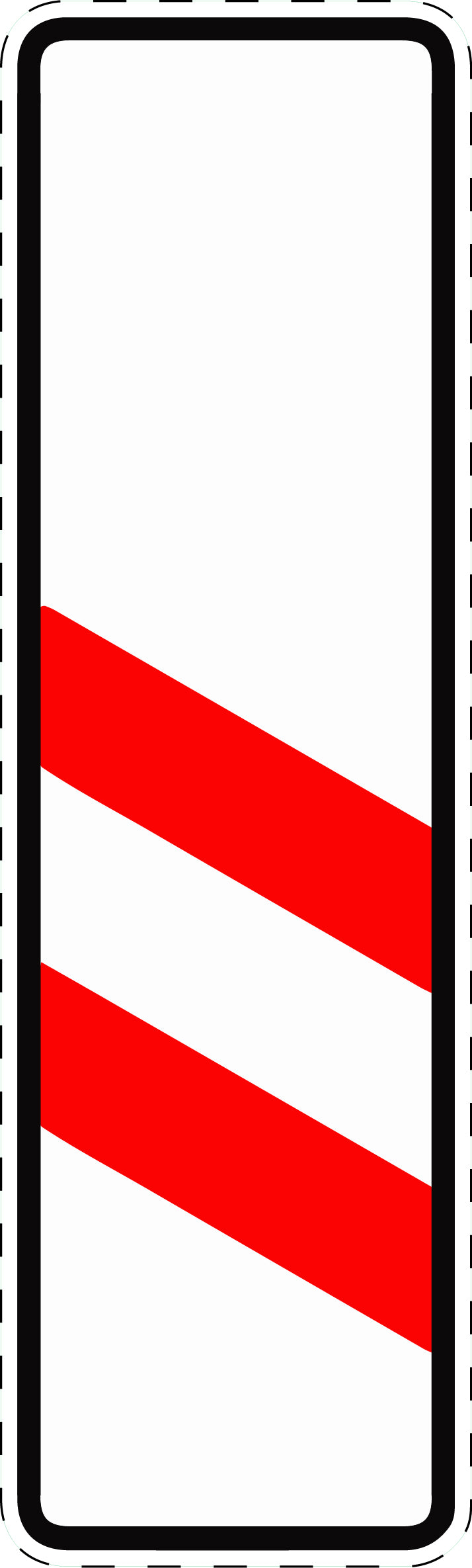 1 stuk verkeersbord "Twee-strepen waarschuwingbaken zonder afstandsaanduiding (plaatsing links)" 20–70 cm EW-Verk-159-20