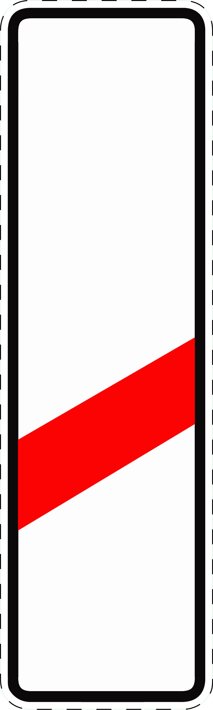 1 stuk verkeersbord "Eén-streep waarschuwingbaken zonder afstandsaanduiding (plaatsing rechts)" 2–15 cm EW-Verk-162-10