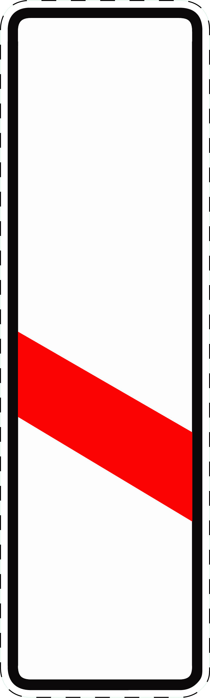 1 stuk verkeersbord "Eén-streep waarschuwingbaken zonder afstandsaanduiding (plaatsing links)" 20–70 cm EW-Verk-162-20