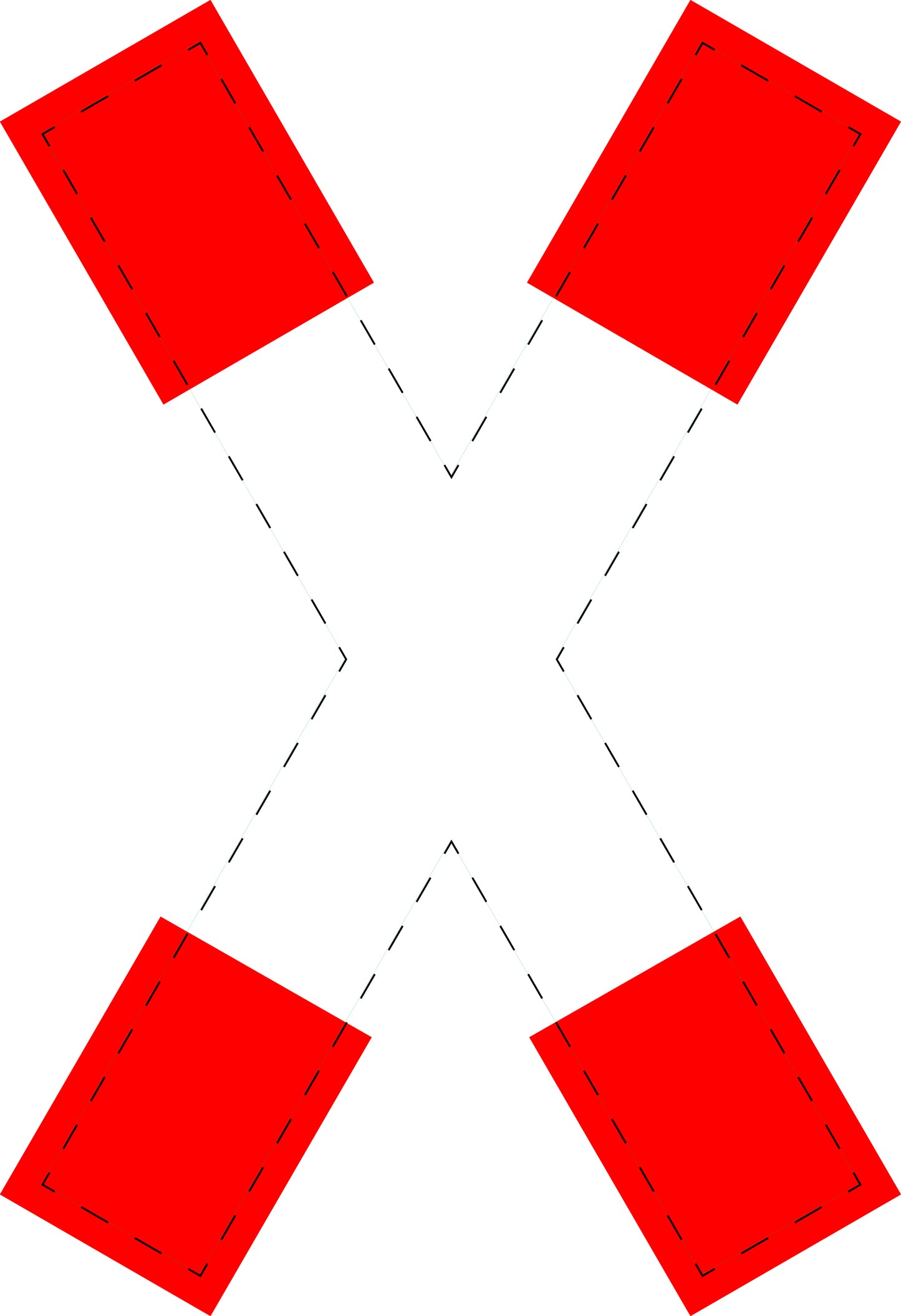 1 stuk verkeersbord "Andreaskruis" (spoorwegovergang) 20–70 cm EW-Verk-201-50