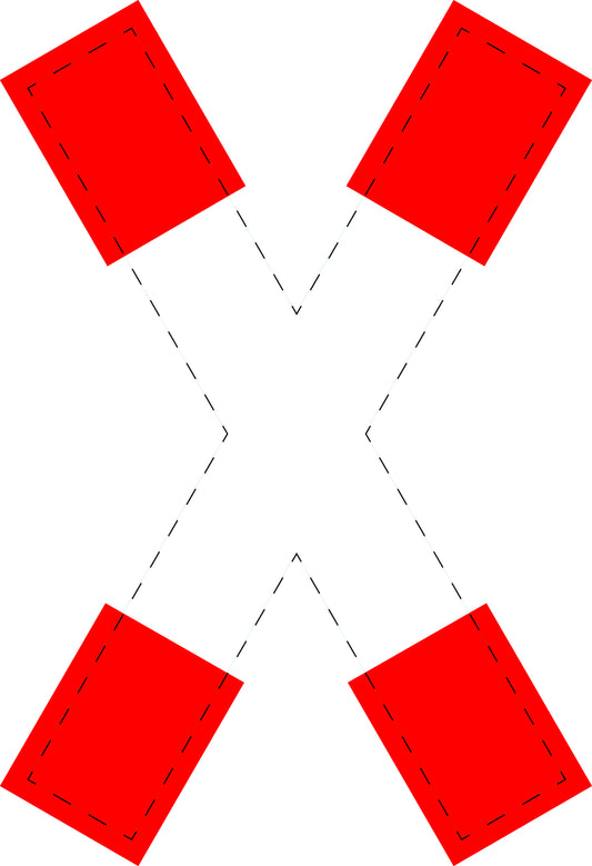 1 stuk verkeersbord "Andreaskruis" (spoorwegovergang) 20–70 cm EW-Verk-201-50