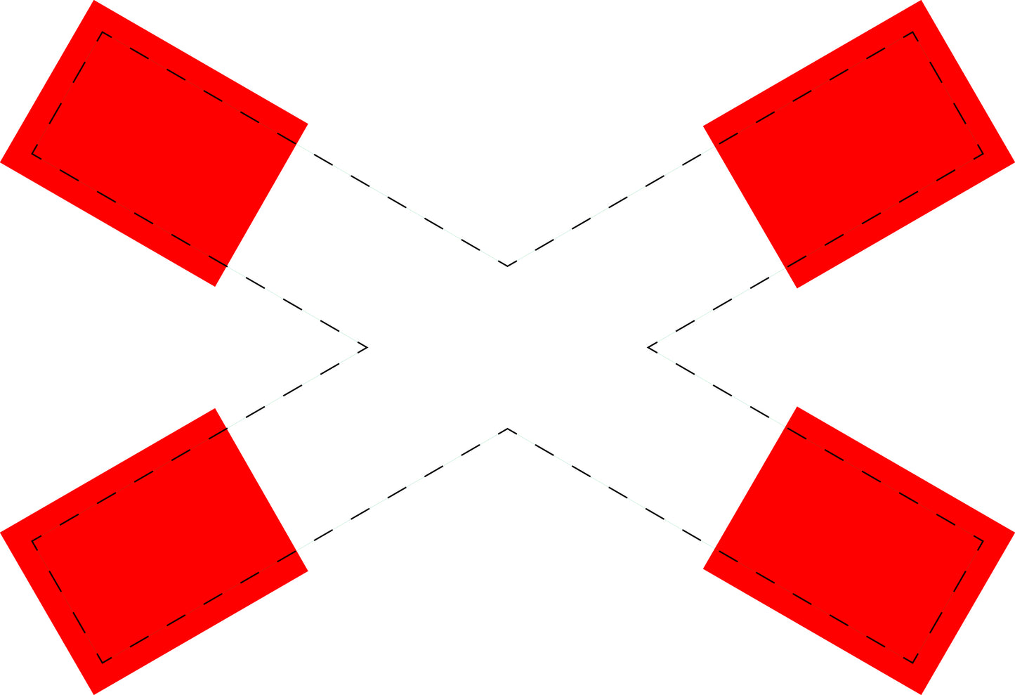 1 stuk verkeersbord "Andreaskruis horizontaal" 2–15 cm EW-Verk-201-52