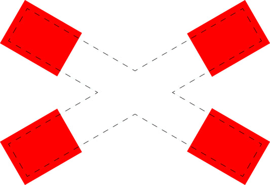 1 stuk verkeersbord "Andreaskruis horizontaal" 2–15 cm EW-Verk-201-52
